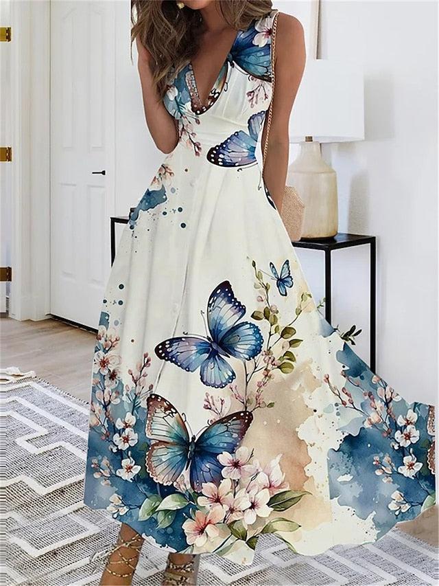 Elegant Sleeveless Midi Dress