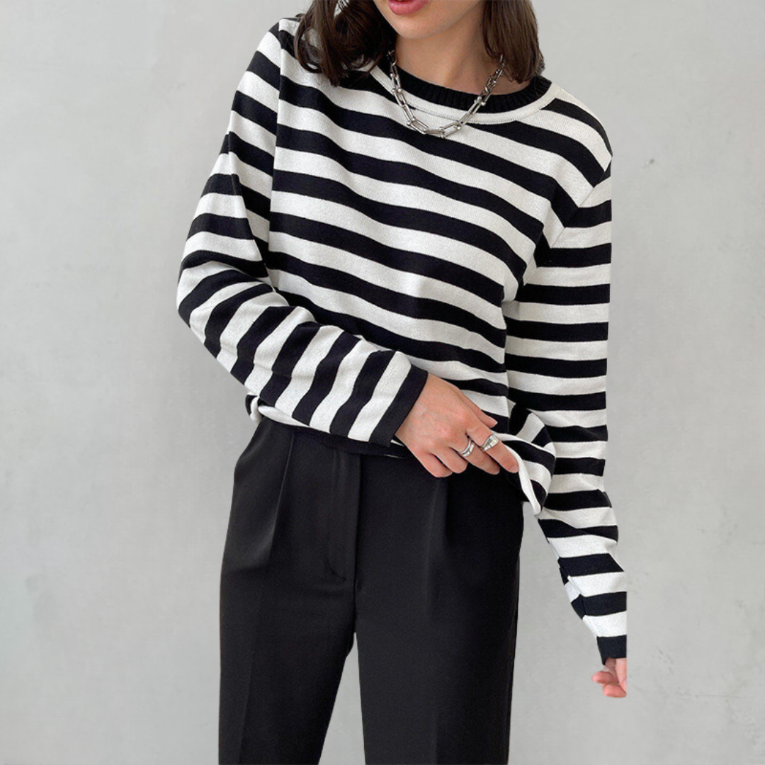 Chic Striped Knit Sweater for Cozy Style