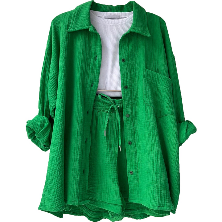 Stylish Women's Cotton Two-Piece Ensemble