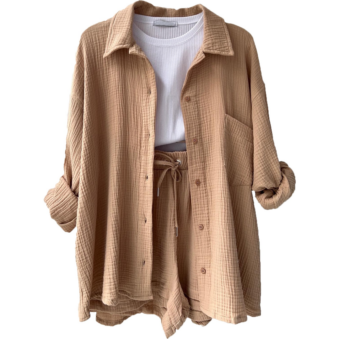Stylish Women's Cotton Two-Piece Ensemble