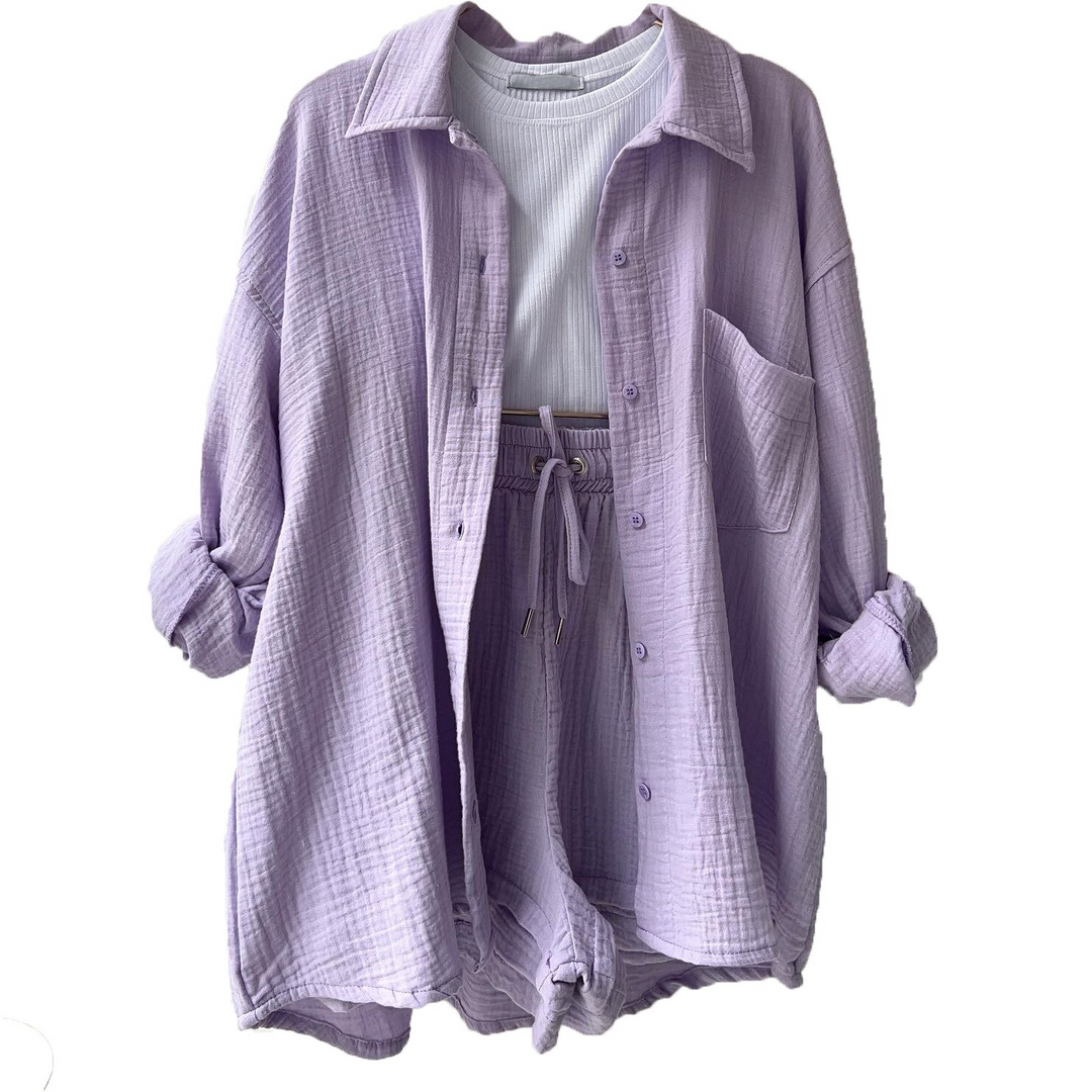 Stylish Women's Cotton Two-Piece Ensemble