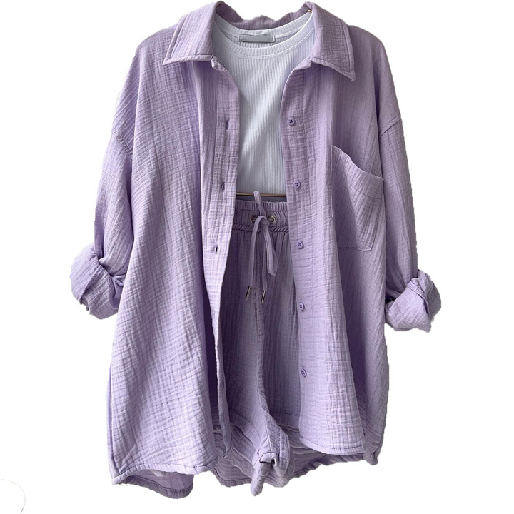 Stylish Women's Cotton Two-Piece Ensemble