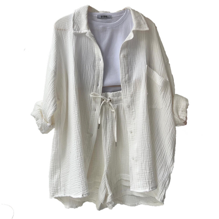 Stylish Women's Cotton Two-Piece Ensemble