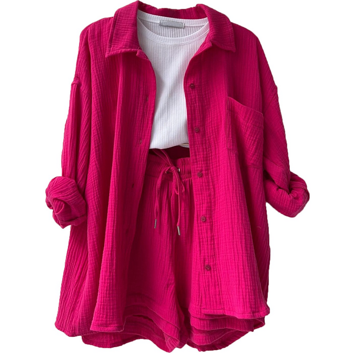 Stylish Women's Cotton Two-Piece Ensemble