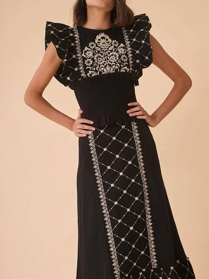 Elegant Glamour Top and Skirt Ensemble