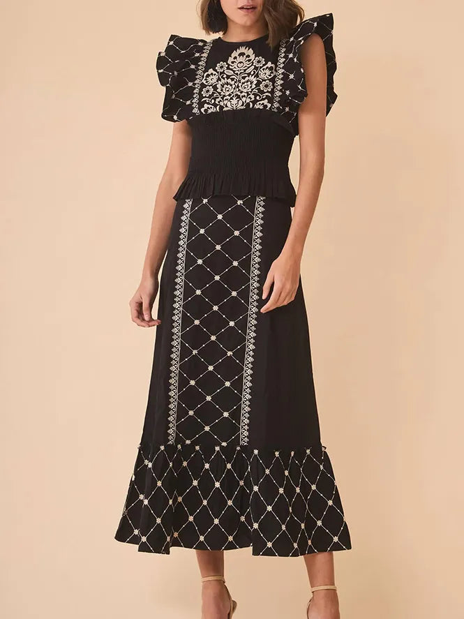 Elegant Glamour Top and Skirt Ensemble