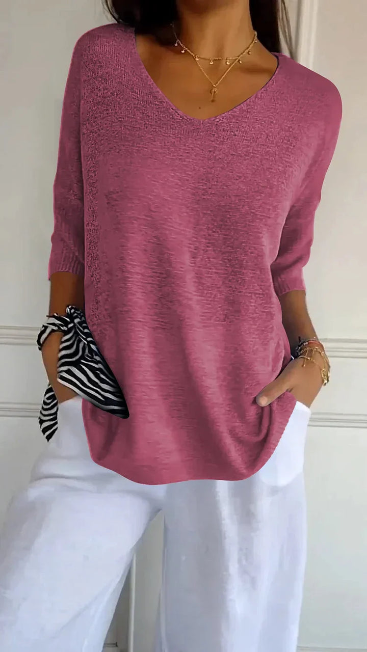 Snug V-Neck Knit Sweater for Ultimate Comfort
