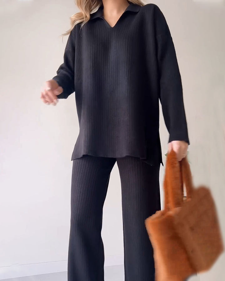 Cozy Chic: Knitted Two-Piece Set