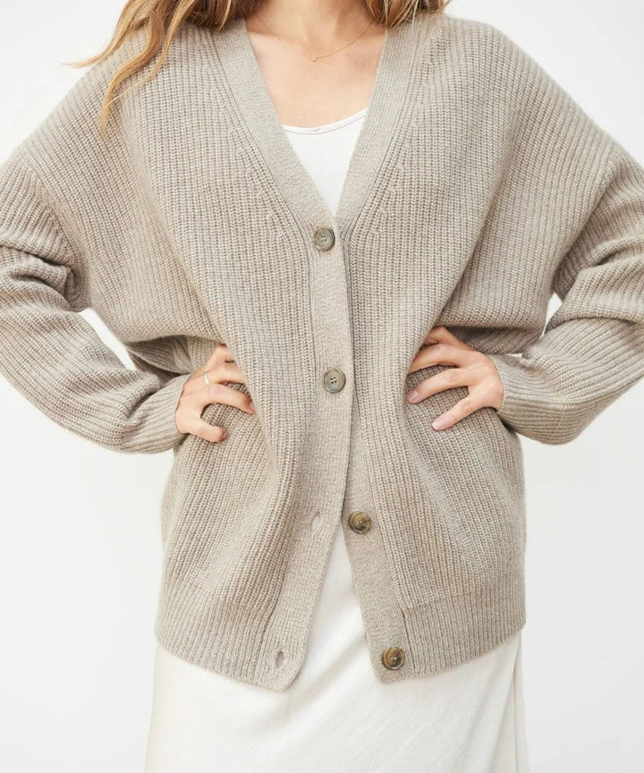 Chic V-Neck Cashmere Cardigan for Luxe Comfort