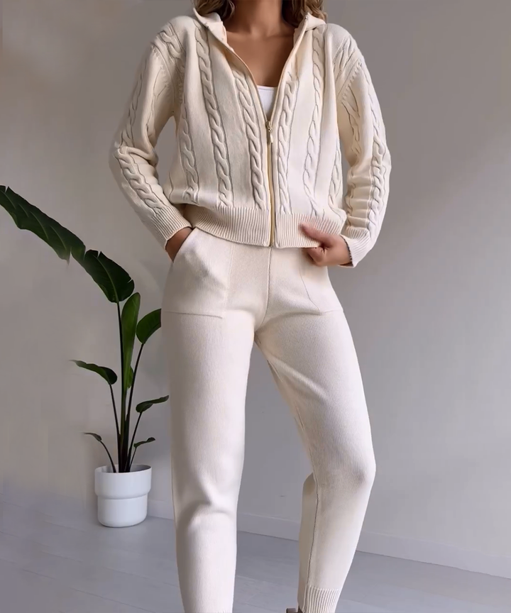 Chic Two-Piece Sweater Cardigan Set for Effortless Style