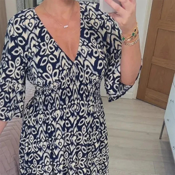 Charming Floral V-Neck Dress