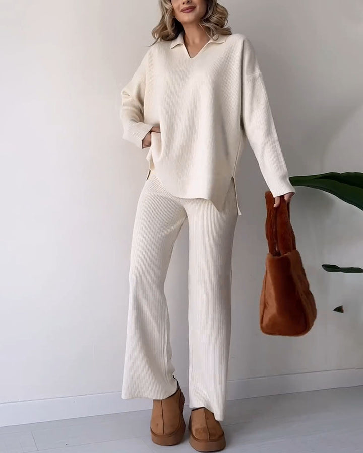 Cozy Chic: Knitted Two-Piece Set