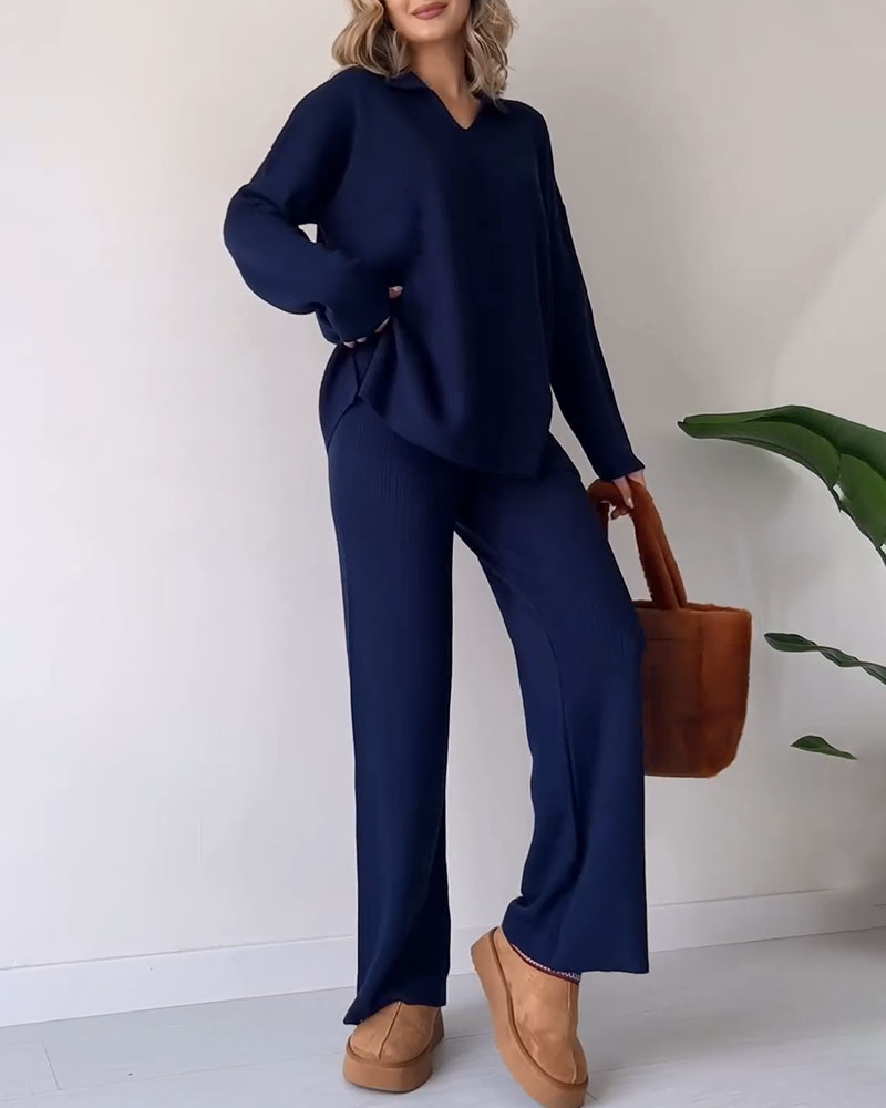 Cozy Chic: Knitted Two-Piece Set