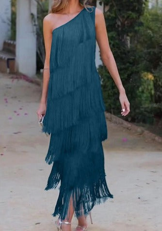 Chic Asymmetrical One-Shoulder Dress for Timeless Elegance