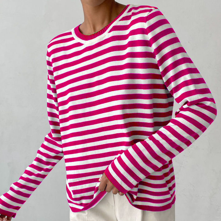 Chic Striped Knit Sweater for Cozy Style