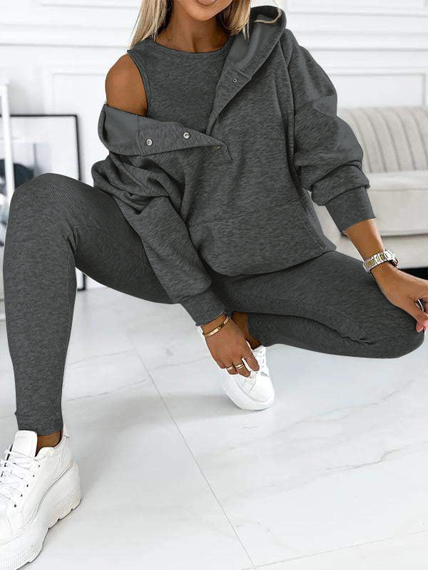 Stylish Hoodie Vest Ensemble