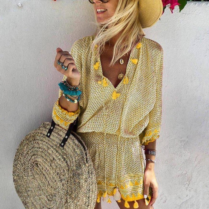 Chic V-Neck Mini Dress for Effortless Summer Style