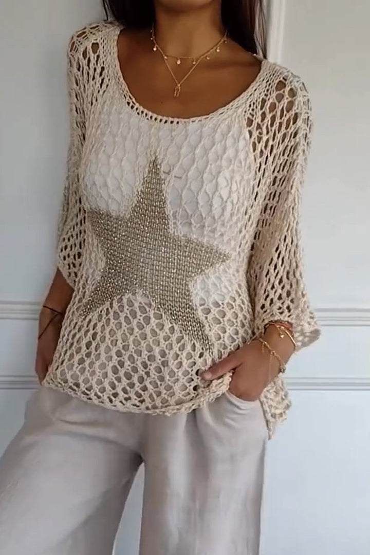 Stylish Crochet Knit Top for Effortless Elegance