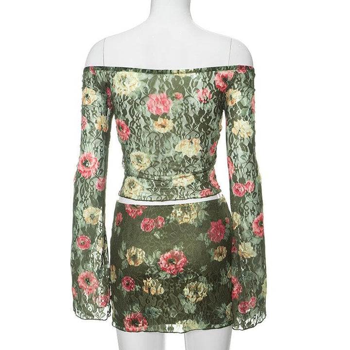 Chic Long Sleeve Mini Skirt Ensemble