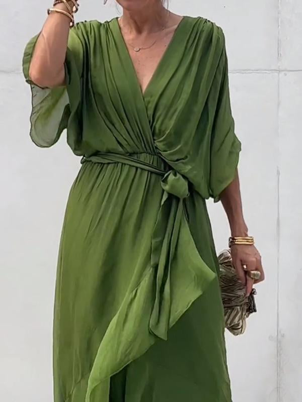 Graceful V-Neck Chiffon Gown