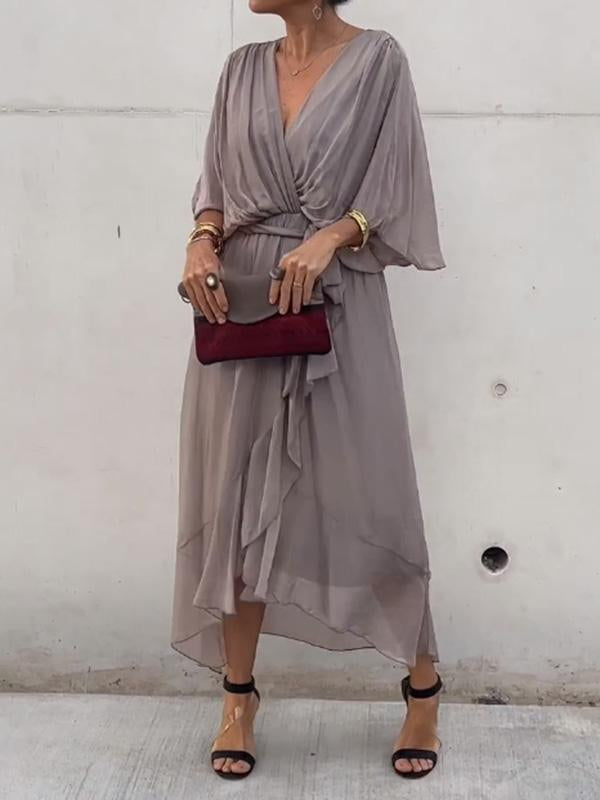 Graceful V-Neck Chiffon Gown