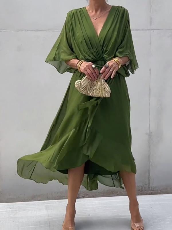 Graceful V-Neck Chiffon Gown