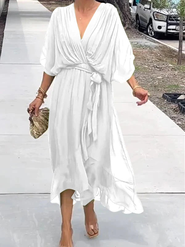 Graceful V-Neck Chiffon Gown