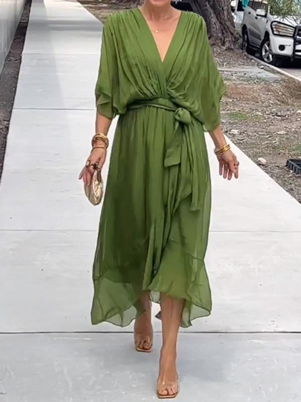 Graceful V-Neck Chiffon Gown