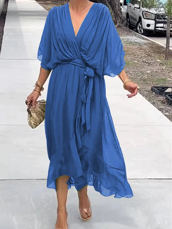 Graceful V-Neck Chiffon Gown