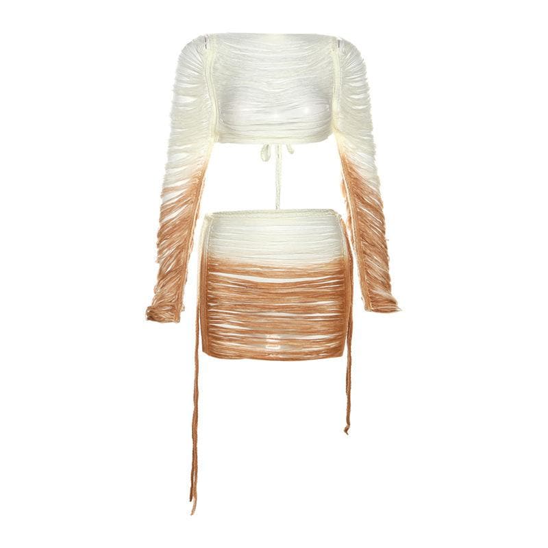 Chic Self-Tie Mini Skirt Set