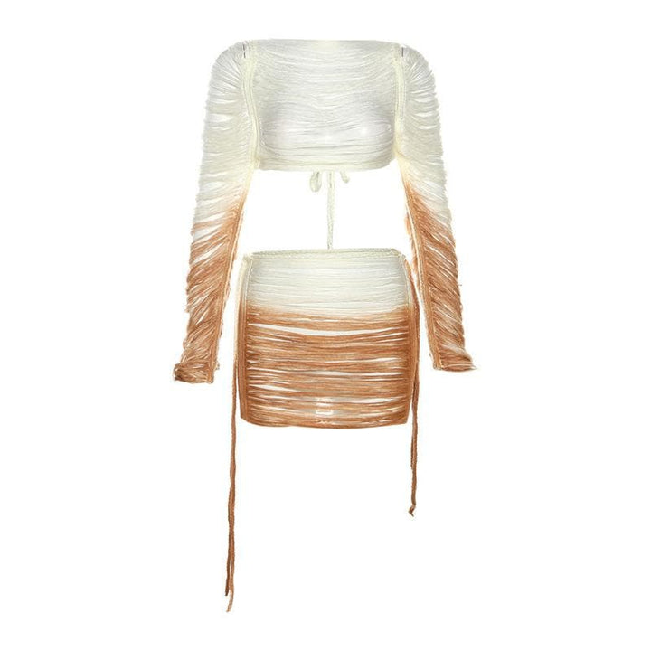 Chic Self-Tie Mini Skirt Set
