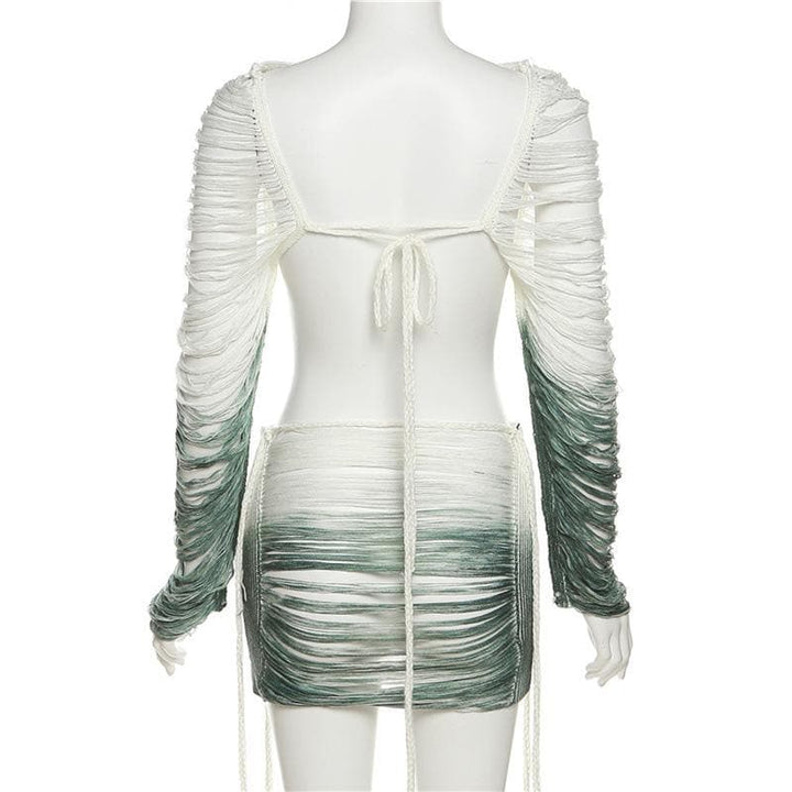 Chic Self-Tie Mini Skirt Set