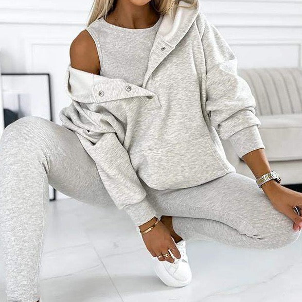 Stylish Hoodie Vest Ensemble