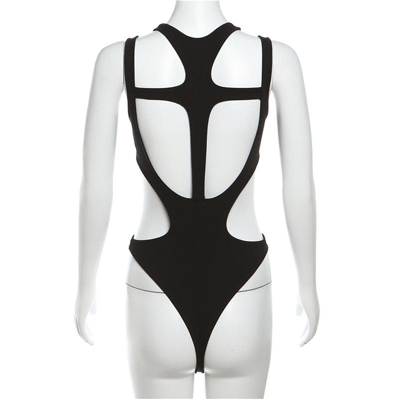 Chic Hollow Backless Bodysuit for Effortless Elegance