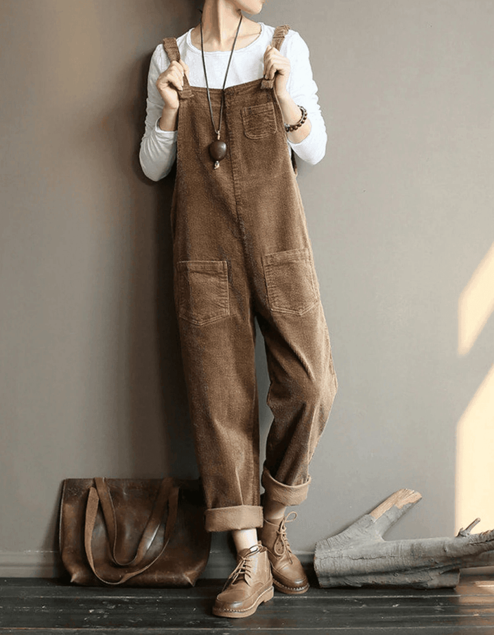 Elevate Your Style with the Luxurious High-Waist Velvet Overalls