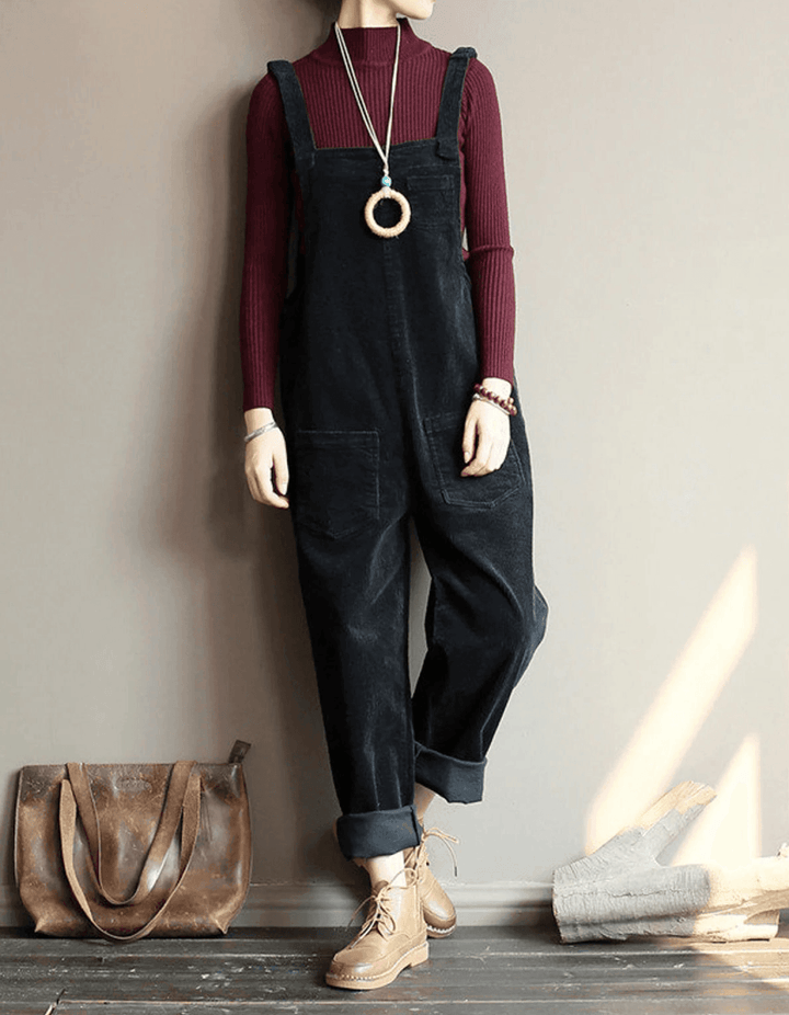 Elevate Your Style with the Luxurious High-Waist Velvet Overalls