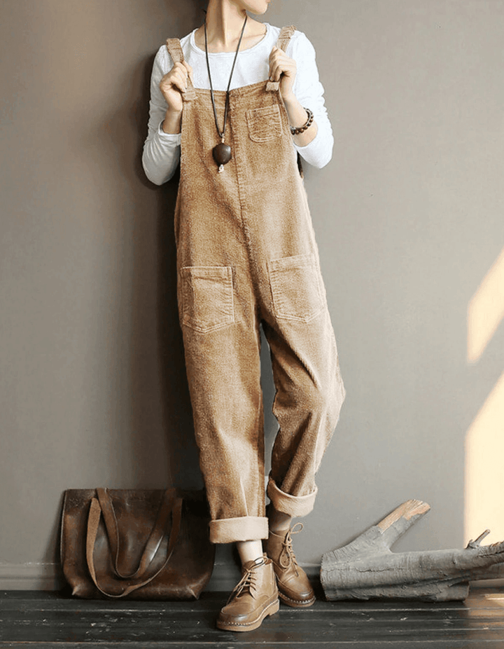 Elevate Your Style with the Luxurious High-Waist Velvet Overalls