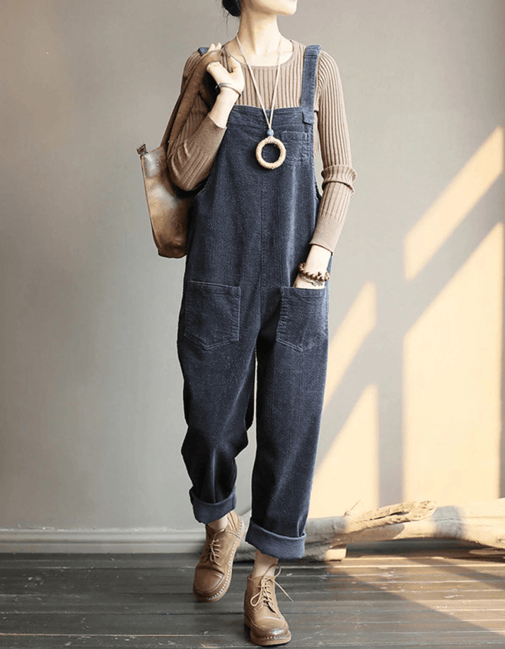 Elevate Your Style with the Luxurious High-Waist Velvet Overalls