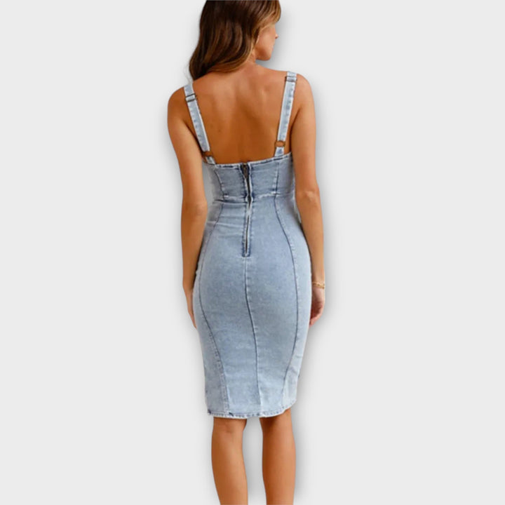 Stylish Denim Dress Featuring Adjustable Straps for the Perfect Fit