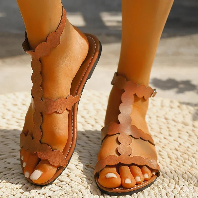Stylish sandals adorned with fun ruffles