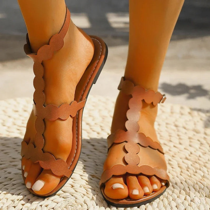 Stylish sandals adorned with fun ruffles