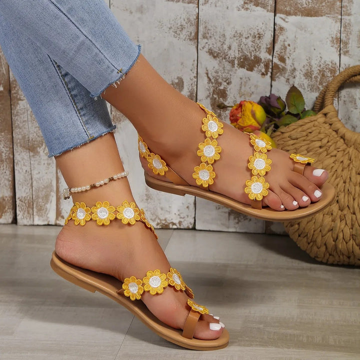 Stylish Floral Flat Sandals for Women