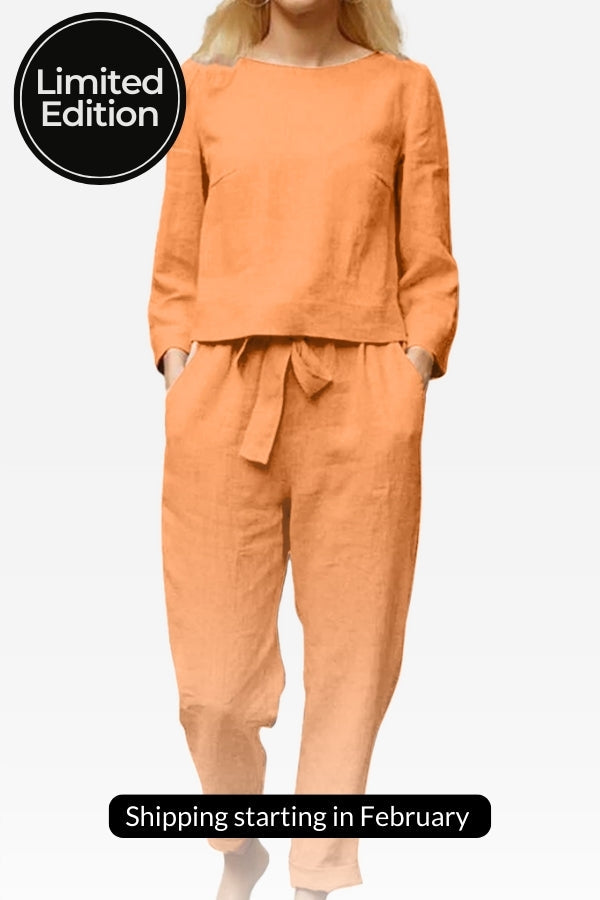 Chic Linen Two-Piece Outfit for Women