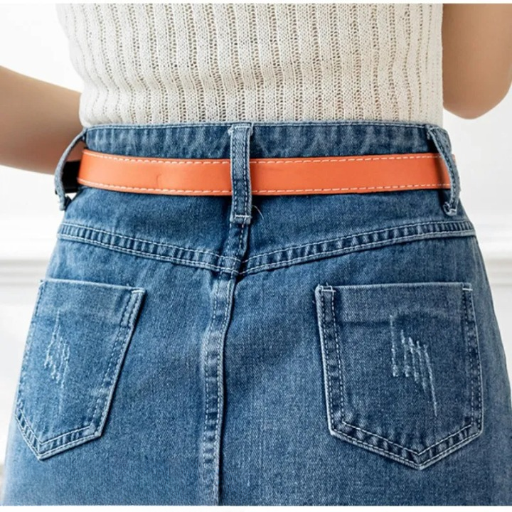 Chic Midi Denim Skirt by