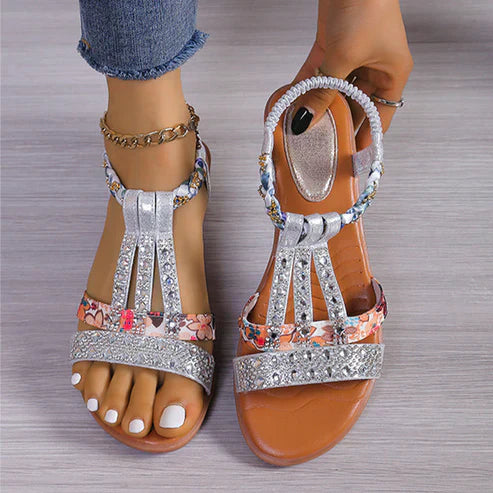 Stunning Rhinestone-Embellished Sandals for Effortless Elegance