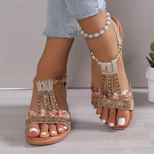 Stunning Rhinestone-Embellished Sandals for Effortless Elegance