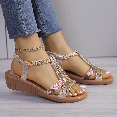 Stunning Rhinestone-Embellished Sandals for Effortless Elegance