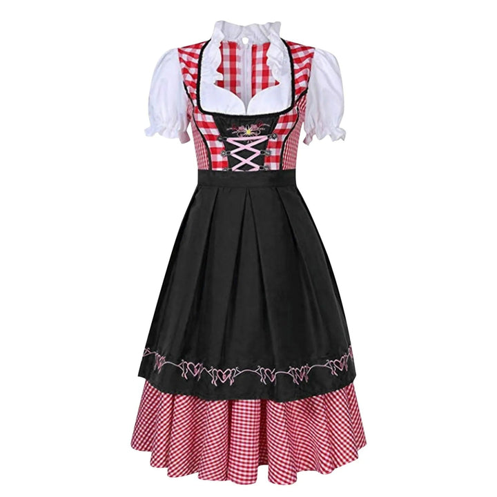 Chic Checkered Dirndl Perfect for Oktoberfest Festivities