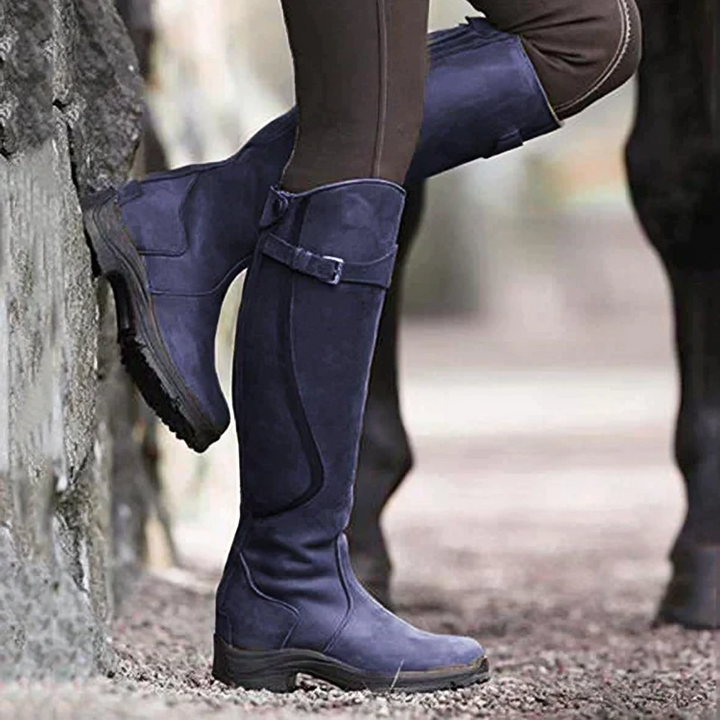 Chic Winter Leather Buckle Boots for Ultimate Comfort