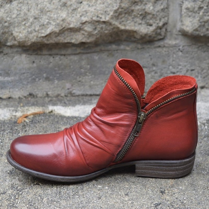 Chic Leather Zip-Up Boots for Effortless Style
